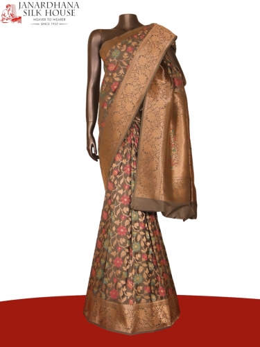 Grand Floral Wedding Banarasi Silk Saree